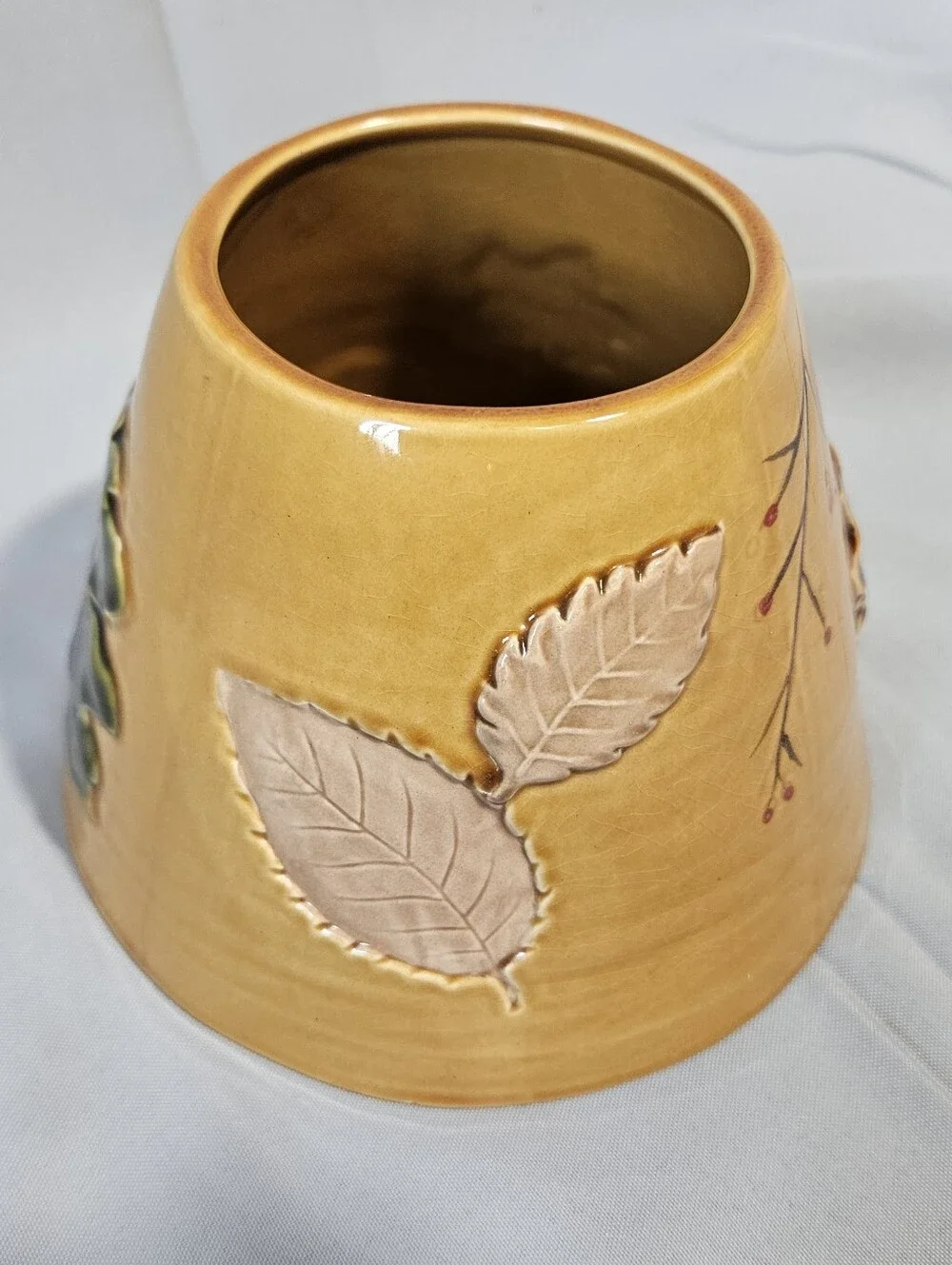Linens & Things Lg Seasonal Ceramic Shade Fall Autumn Thanksgiving Leaves